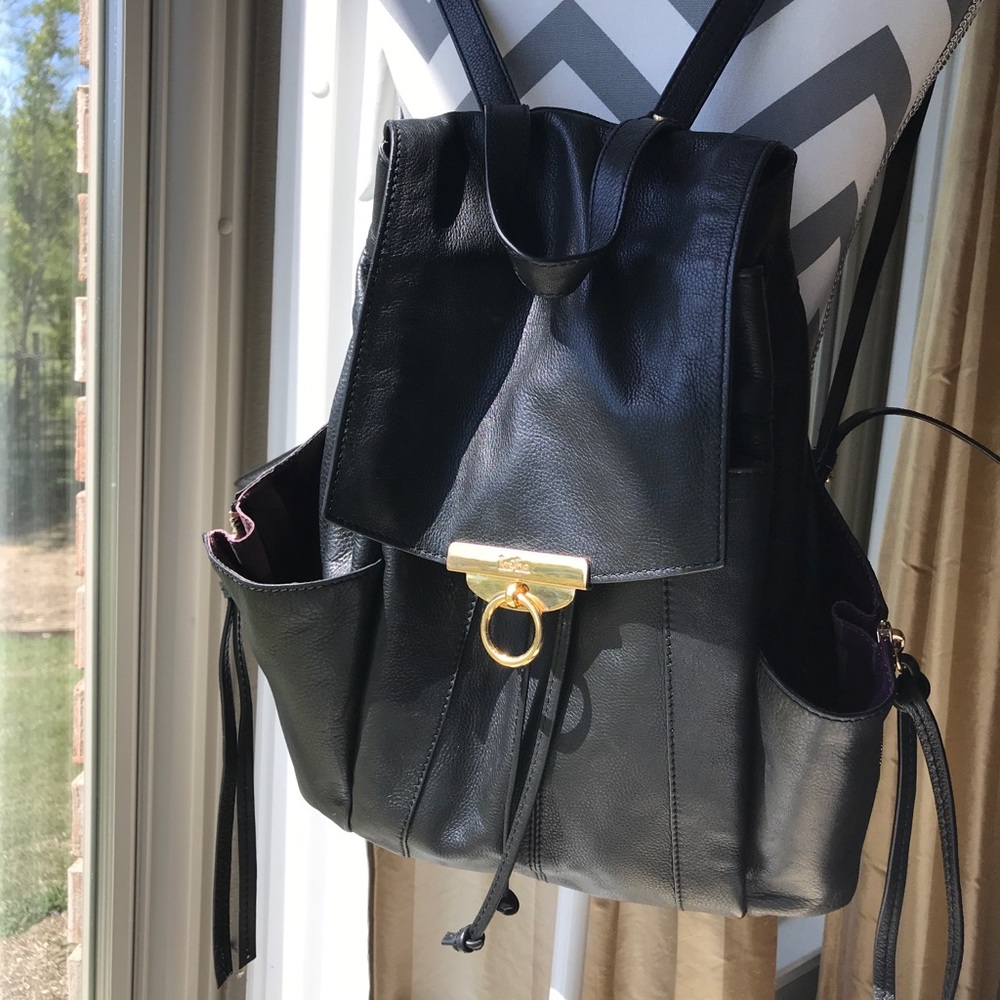 Kooba leather Backpack Black Gold Hardware